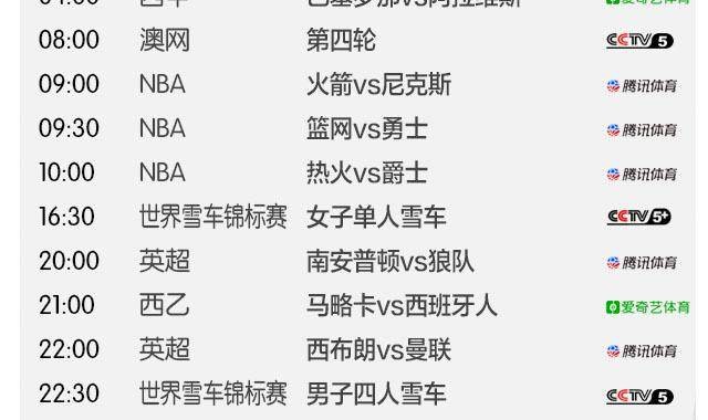 【观赛指南】春节假期精彩赛事不断 千万别错过哦！